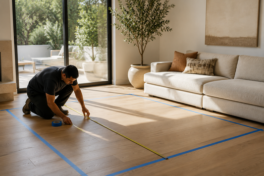 Measuring a living room floor to choose the right rug size
