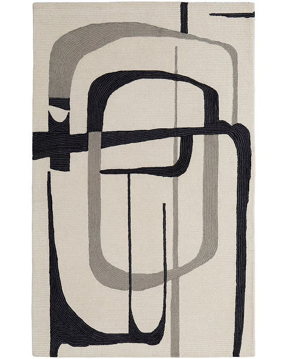 Maguire MGR8905F Ivory/Black Area Rug